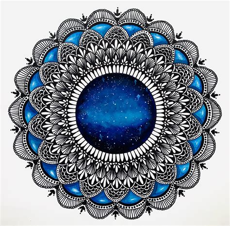 Buy Mandala Universe Feel The Blue Handmade Painting By Rekha