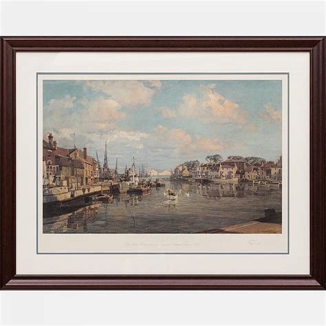 Sold Price John Stobart B 1929 Weymouth Harbour Lithograph