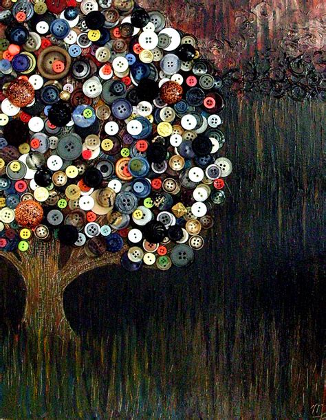 Button Tree 0002 1 Painting By Monica Furlow