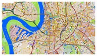 Large map of Dusseldorf with other marks | Dusseldorf | Germany | Europe | Mapsland | Maps of ...