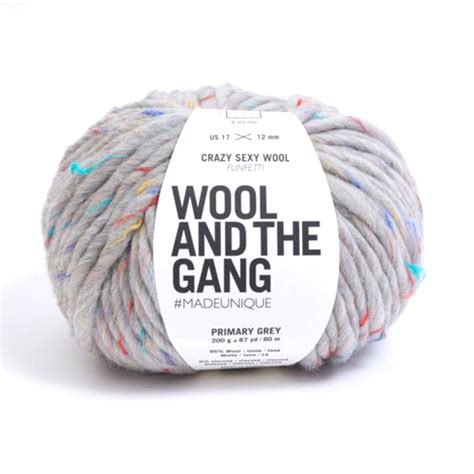 Watg Crazy Sexy Wool Funfetti Primary Grey Chunky Yarn Barn