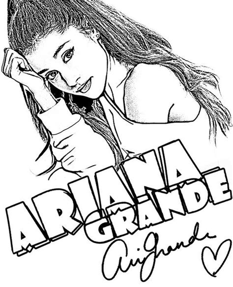 Beste Ariane Grande - Free Colouring Pages KV-39