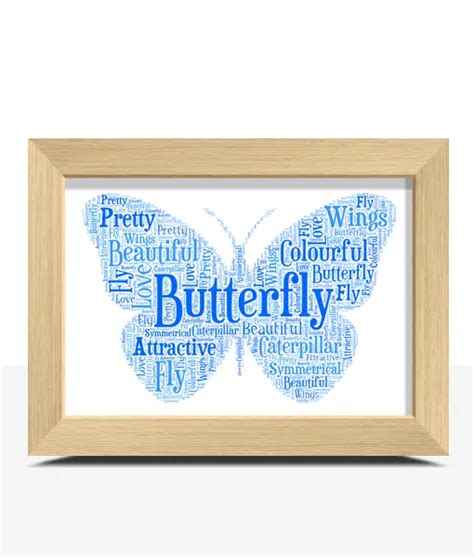 Personalised Butterfly Word Art Picture Frame T