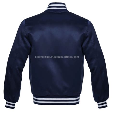 Wholesale Satin Varsity Jacket Custom Made Men Silk Jackets Satin Bomber Jacket Custom