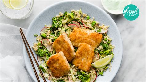 He has the similar appearance as his older twin but with blue face and red body. Fish Katsu with Brown Rice Salad & Wasabi Mayo | My Food Bag Blog