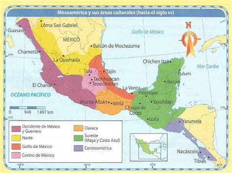Mapa De Las Areas Culturales De Mesoamerica Tados Reverasite