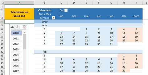 Calendario Laboral Dinámico En Excel Excelpedrowave