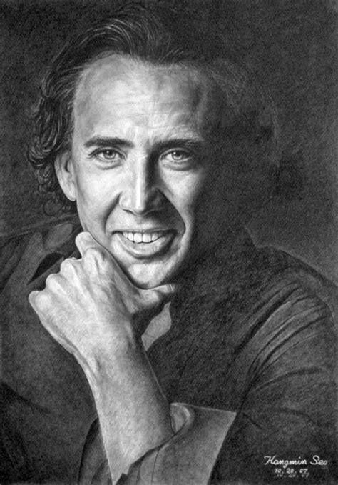 Nicolas Cage Portrait Celebrity Art Portraits Pencil Portrait