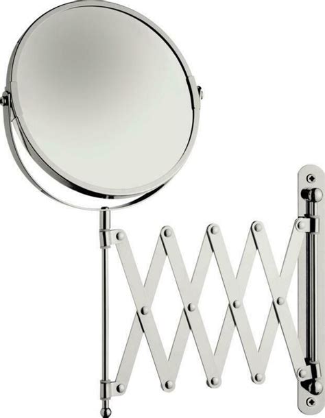 Aluminum construction and steel backboard, it is sturdy and durable. Chrome Round Shaving Mirror Extendable Tilt Wall Mounted ...