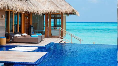 1366x768 swimming pool vacations summer tropical sea resort water maldives beach nature