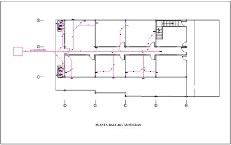 Drain Water Line Plan For Housing Ground Floor Pan With Architectural