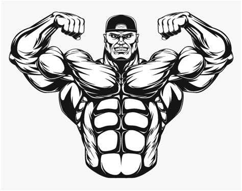 Bodybuilder Clip Art Transparent Cartoon Muscle Man Hd Png Download