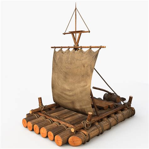 Wooden Raft 3d Model Driftwood Crafts Nautical Crafts Wood Art