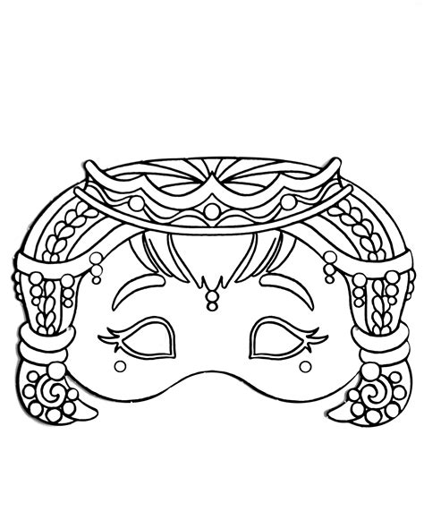 Simple Mask Coloring Page Masks Coloring Pages Free Printable