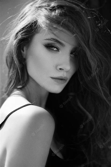 Premium Photo Colorless Portrait Of A Young Model Girl With Perfect Natural Makeup Stunning