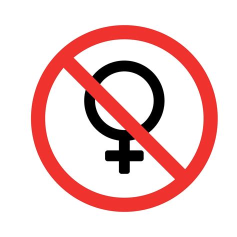 No Female Enter Prohibition Sign No Woman Access Icon Gender Symbol