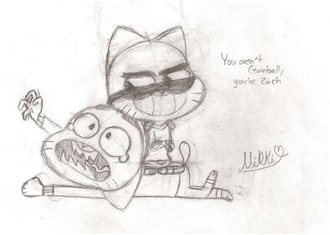 You Arent Gumball Youre Zach Pencil Sketch By Arachnide Pool On