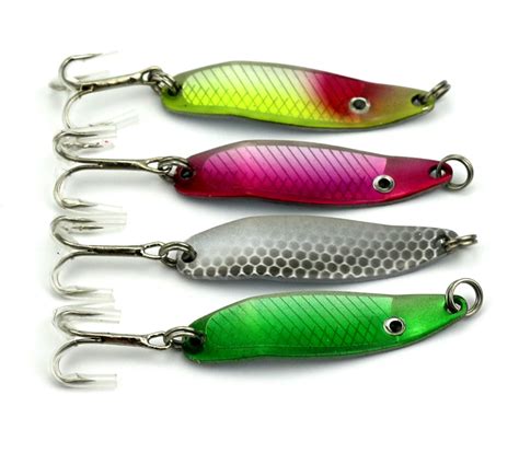 4 Pcslot Metal Fishing Spoon Lure Sequin Hard Bait Spinner Slice Lure