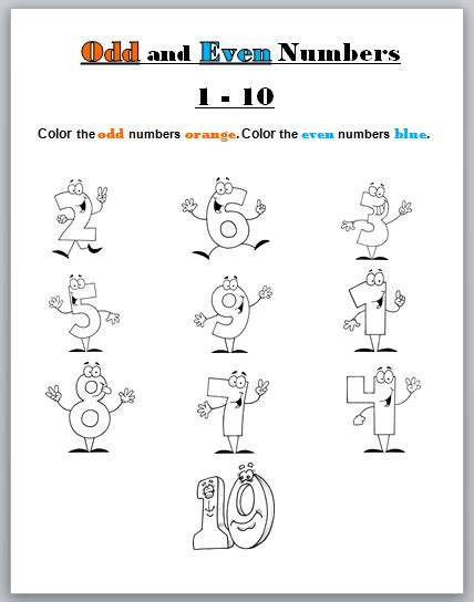 Even And Odd Coloring Worksheet