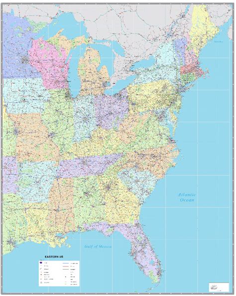 Map Of Eastern United States With Cities Printable Map