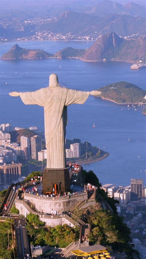 Wallpaper Christ The Redeemer Rio De Janeiro Brazil Tourism Travel