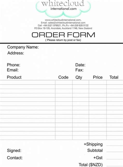Editable Order Form Template Product 653 Pink 3 9 Best Images Of Free