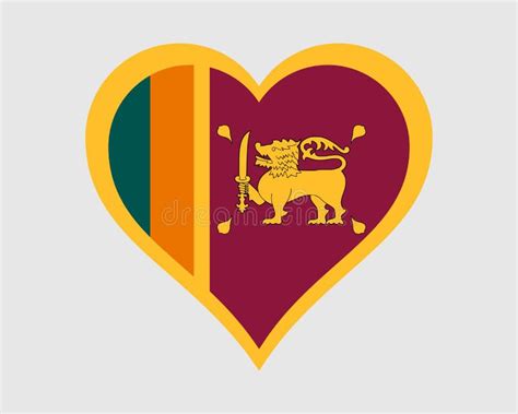 Sri Lanka Heart Flag Sri Lankan Love Shape Country Nation National