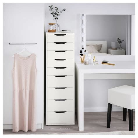 Ikea furniture and home accessories are practical, well designed and affordable. ALEX Drawer unit with 9 drawers, white, 36x116 cm - IKEA