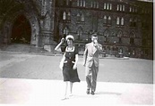 John and Edna Diefenbaker walking away from Parliament Buildings ...