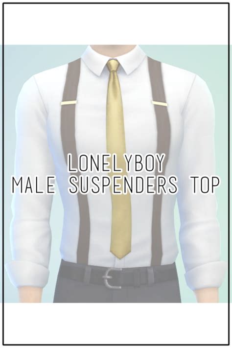 Lonelyboy Male Suspenders Top Sims 4 Male Clothes