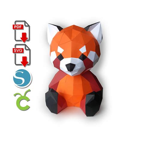 Red Panda Papercraft Diy Craft For Cricut Or Silhouette Cameo