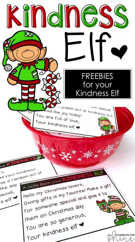 kindness elf freebie christmas kindergarten kindness elves christmas lesson