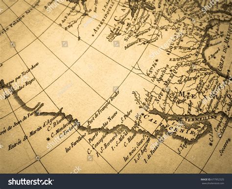 Old Map America West Coast Stock Photo 677952325 Shutterstock