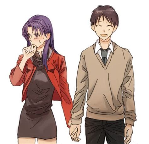 Misato X Shinji I M Guessing This Pic Has Them Set At The Same Age XD Misato Seems Confused As
