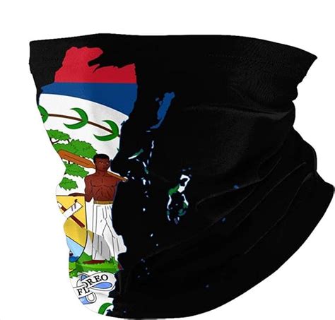 Flag Map Of Belize Unisex Headwear Bandana Neck Gaiter Head Wrap