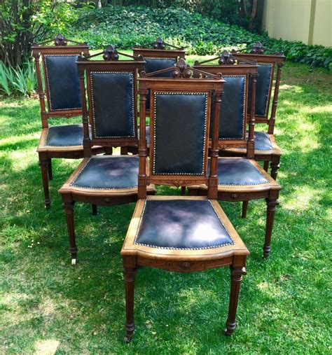 The arms with beautifully carved anthemion leaves. Set of 6 Antique Italian Carved Mahogany Dining Chairs ...