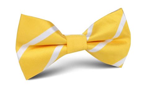 Yellow Striped Bow Tie Mens Tuxedo Suit Bow Ties Pre Tied For Men