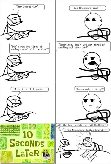 Cereal Guy And Newspaper Guy Trade Places Rage Comics Rage Comics