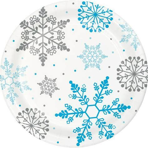 Creative Converting Winter Snowflake Paper Plates 8 Ct