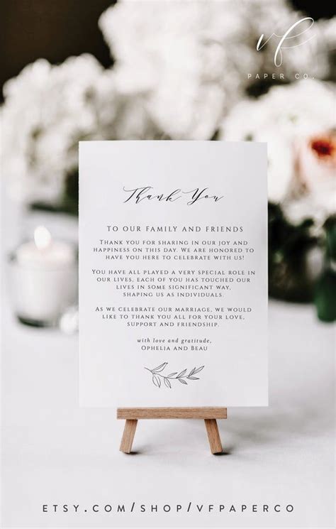 Wedding Thank You Note Printable Template Thank You Cards Etsy Artofit