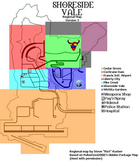 Grand Theft Auto Iii Regional Map Shoreside Vale Map For Playstation 4