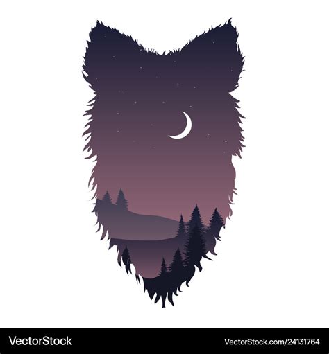 Wild Wolf Head Silhouette Royalty Free Vector Image