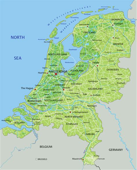 netherlands map guide of the world