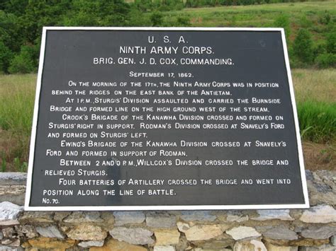 Ninth Army Corps September 17 Marker 70