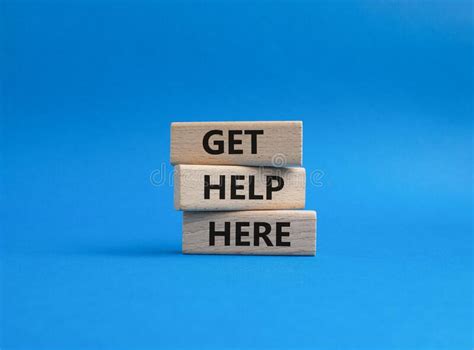 Get Help Here Symbol Wooden Blocks With Words Get Help Here Beautiful