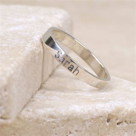 Engraved Sterling Silver Name Ring By Lisa Angel