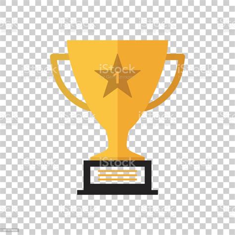 Trophy Cup Flache Vektor Icon Einfache Sieger Symbol Gold Abbildung Auf