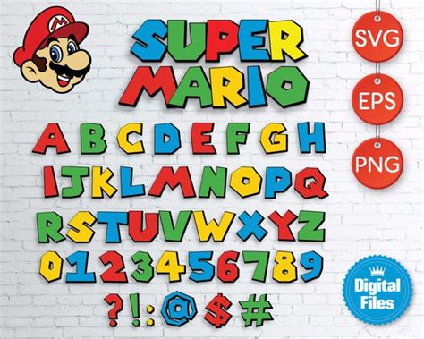 Alfabeto Super Mario Svg En Capas Super Mario Font Super Etsy