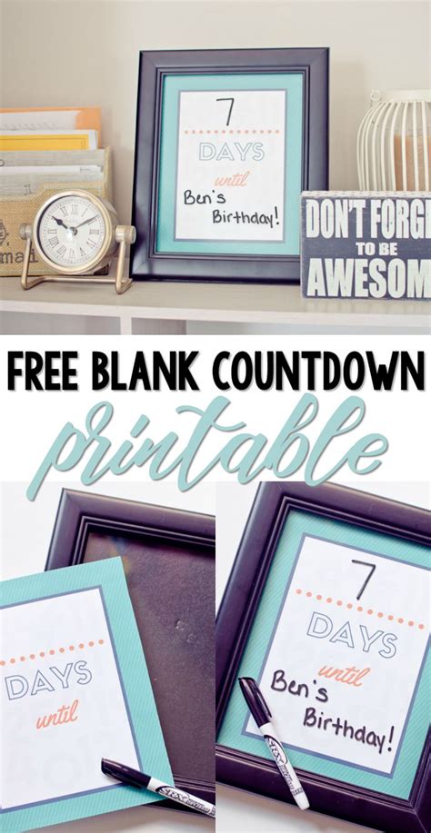 Free Blank Countdown Printable Template Printable Countdown