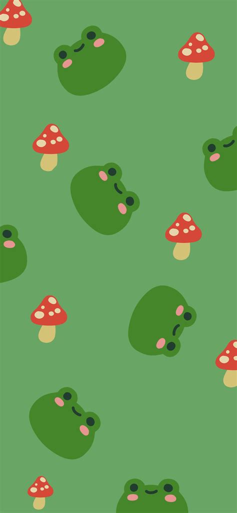 Free Download Kawaii Frog Mushroom Green Wallpapers Cute Frog Wallpaper X For Your